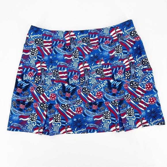 NEW KATHERINE WAY Scottsdale Pleated Skort in Pickleball Nation - Picture 4 of 5